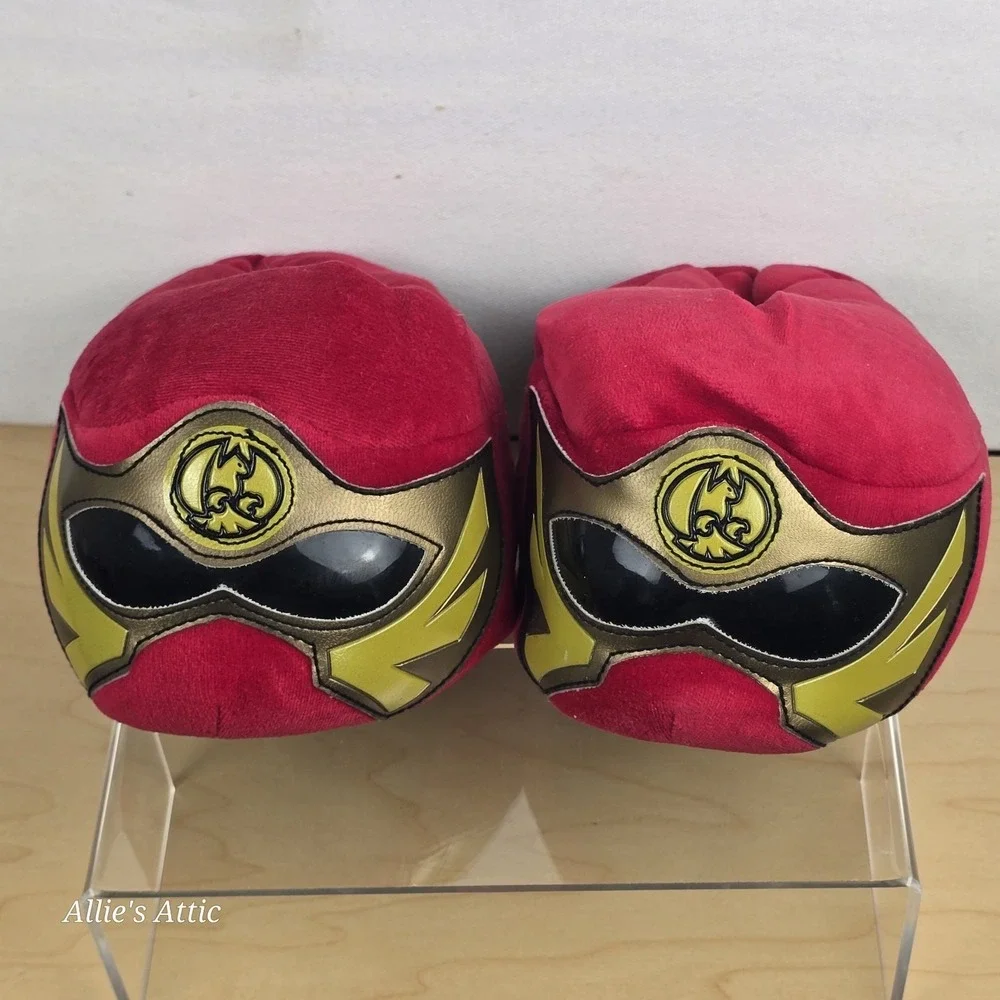 Power Rangers Ninja Storm Slippers Vintage Kids Red Ranger Boys Girls Plush 13/1